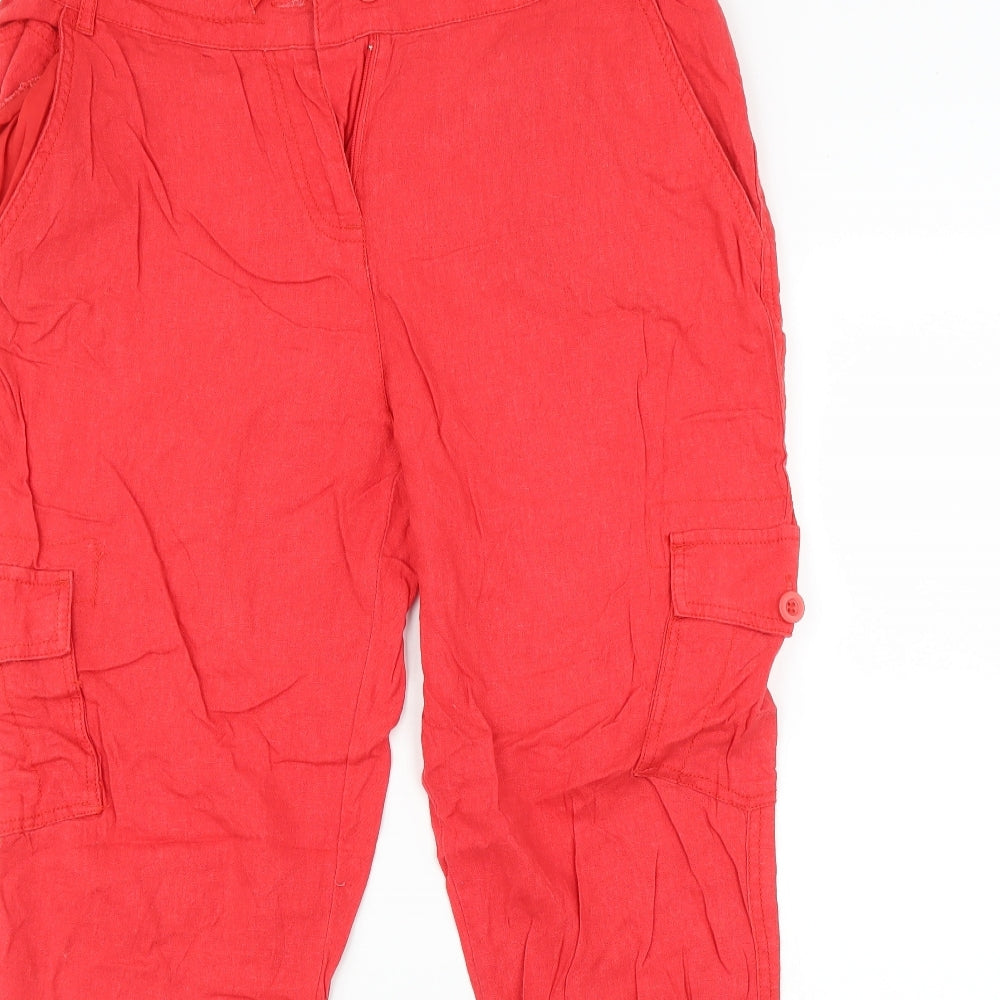 Peacocks Womens Red   Trousers  Size 14 L30 in