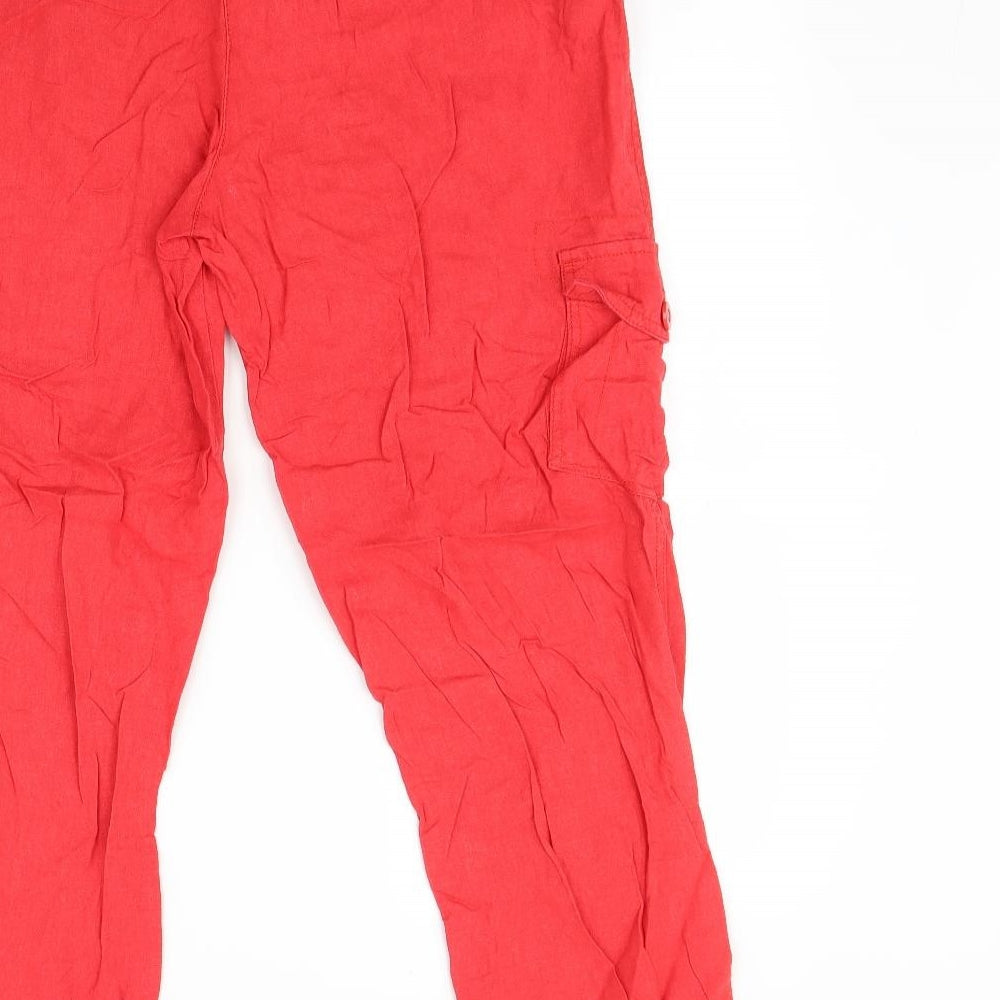 Peacocks Womens Red   Trousers  Size 14 L30 in