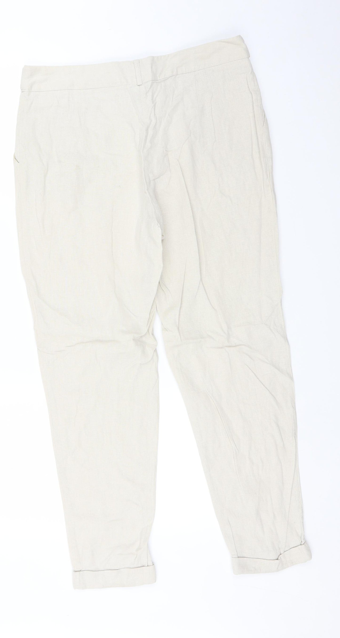 Internationale Womens Beige   Trousers  Size 12 L27 in