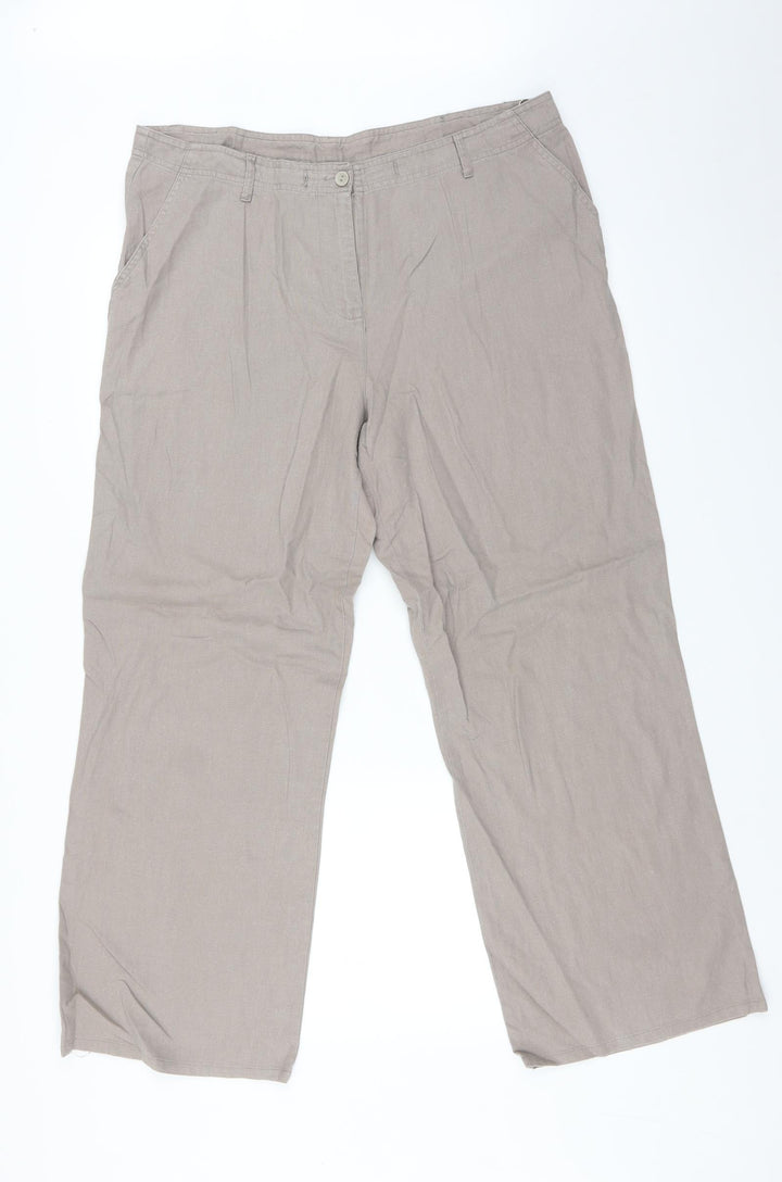 Mia Moda Womens Beige Trousers Size 18 L30 in
