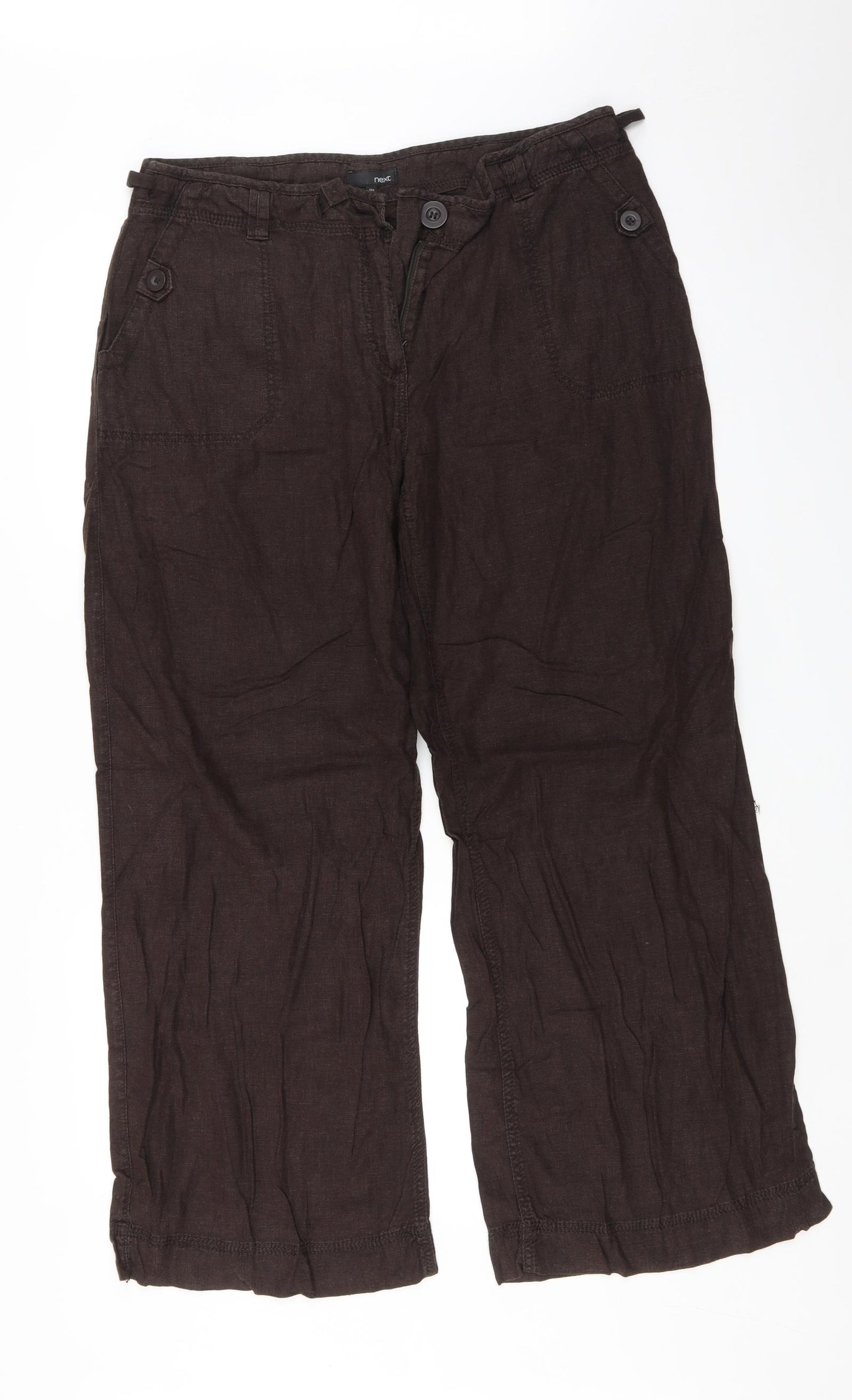 NEXT Womens Brown   Trousers  Size 8 L26 in
