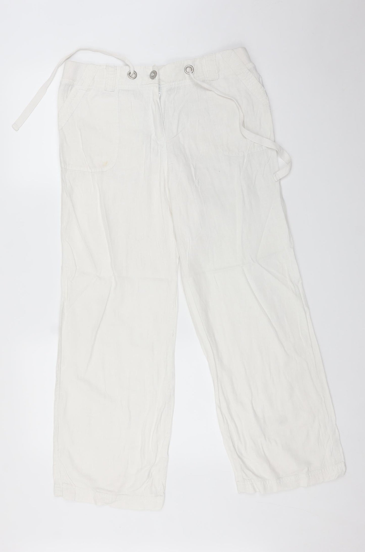 Kaleidoscope Womens White   Trousers  Size 14 L29 in