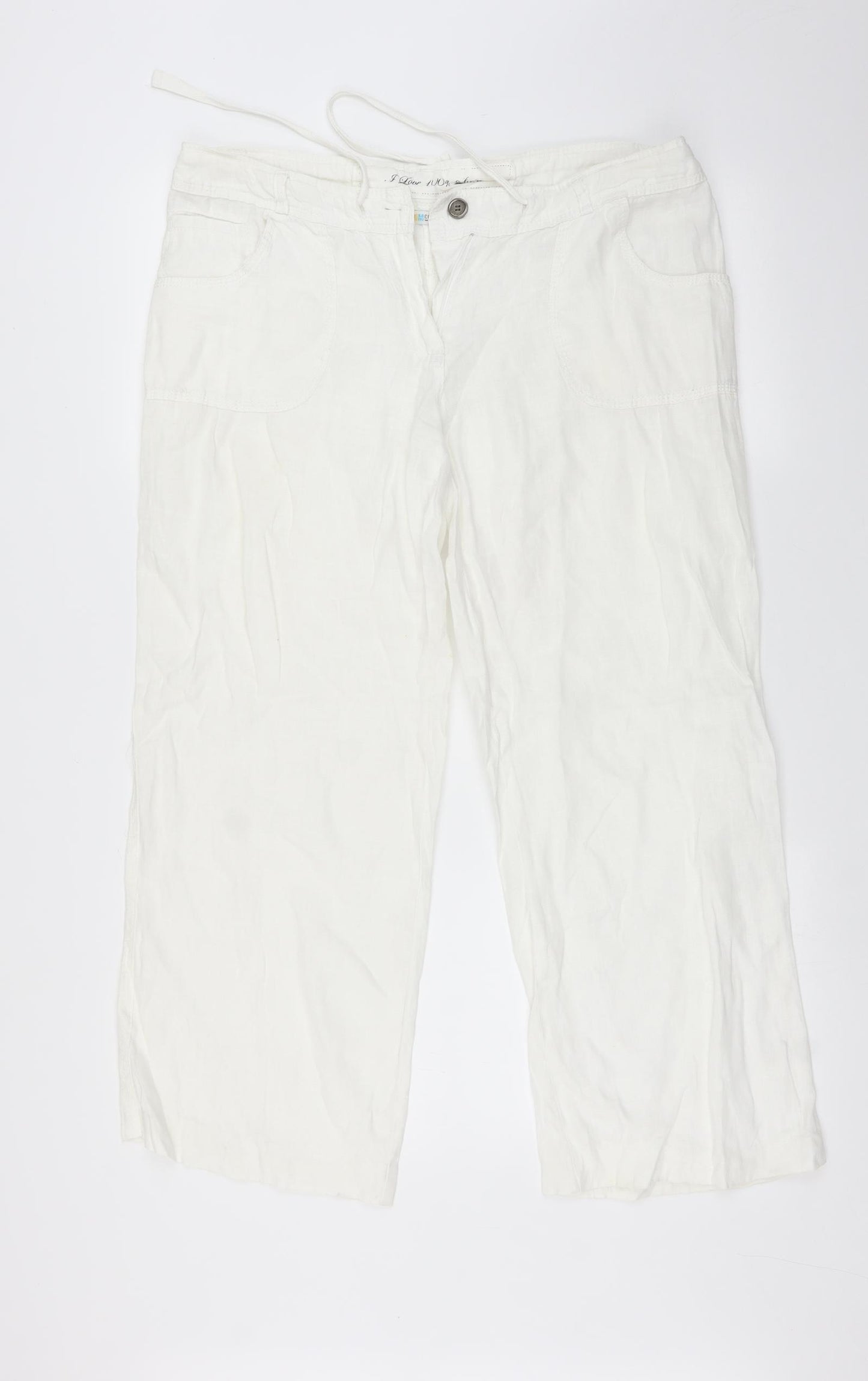 Atmosphere Womens White   Trousers  Size 12 L26 in