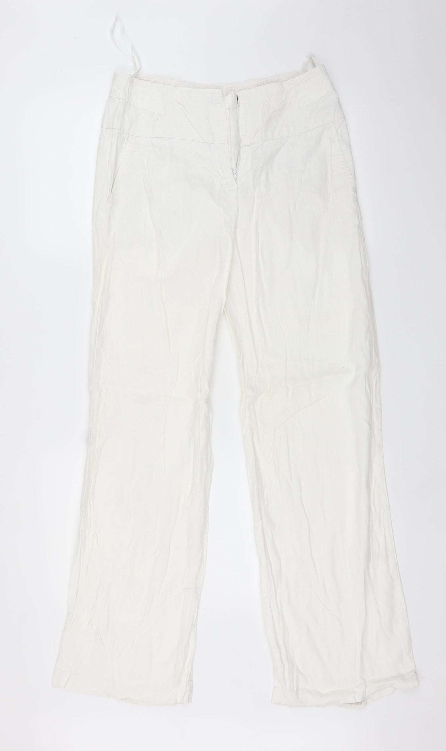NEXT Womens White   Trousers  Size 8 L31 in