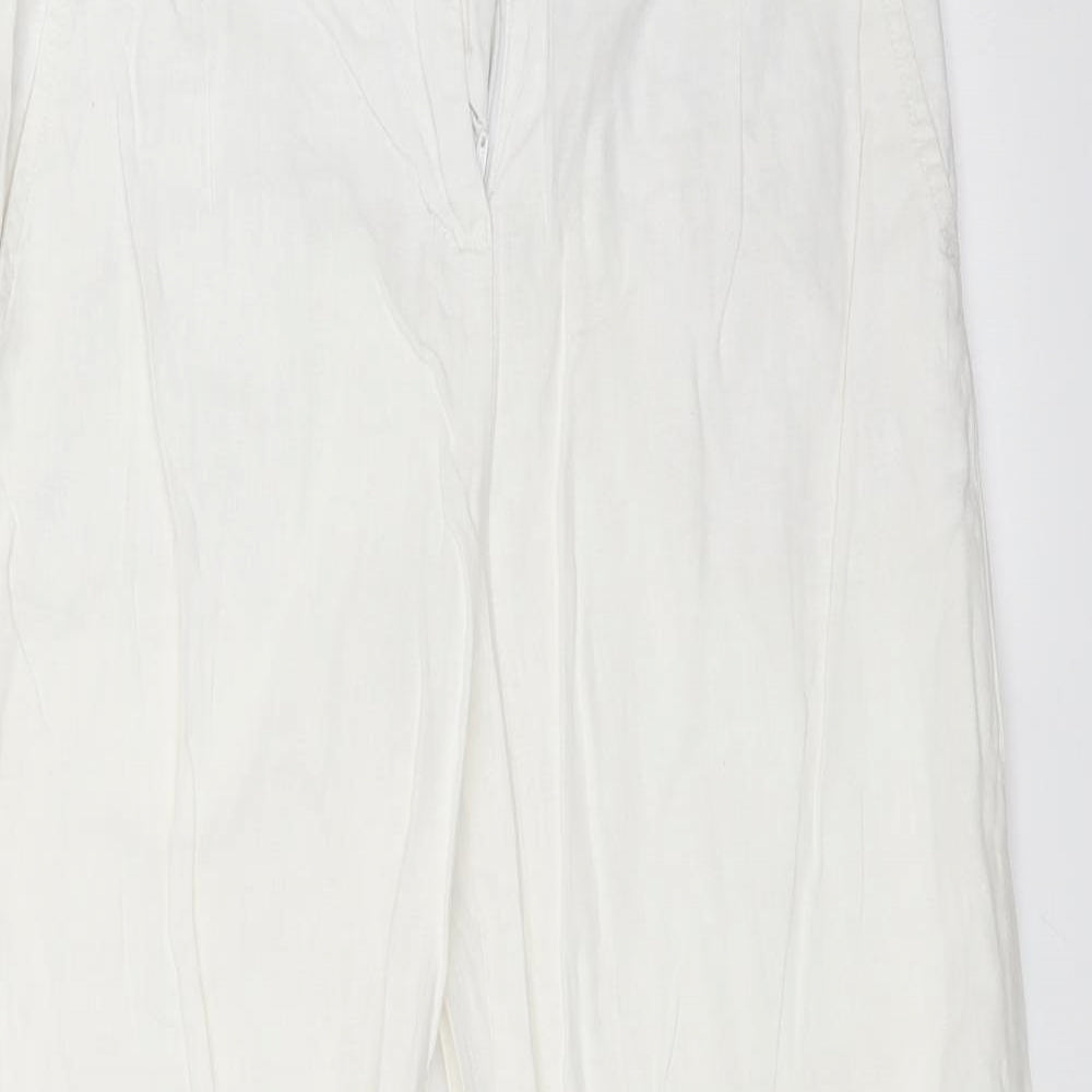 NEXT Womens White   Trousers  Size 8 L31 in