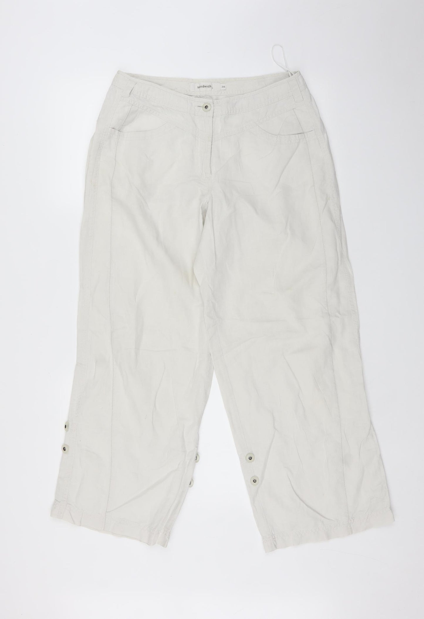 Sandwich Womens Ivory   Trousers  Size 38 L27 in