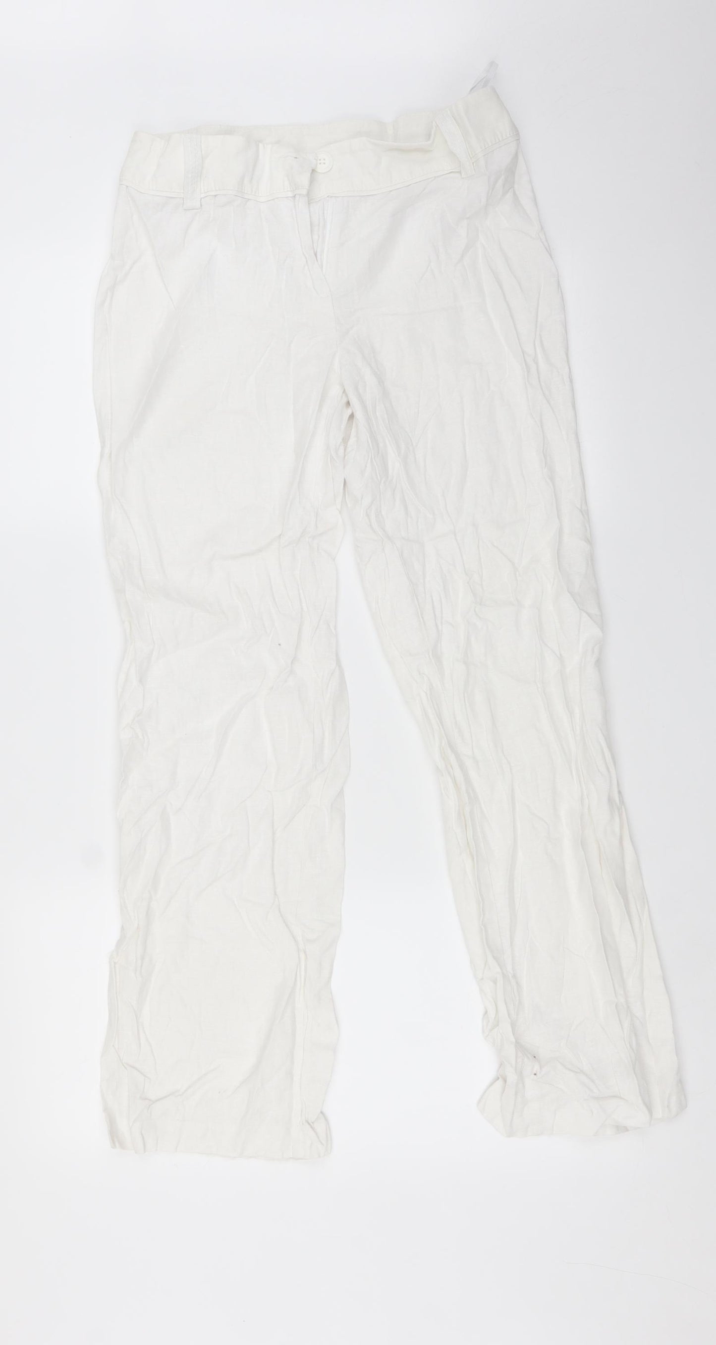 Marks and Spencer Womens White   Trousers  Size 10 L28 in