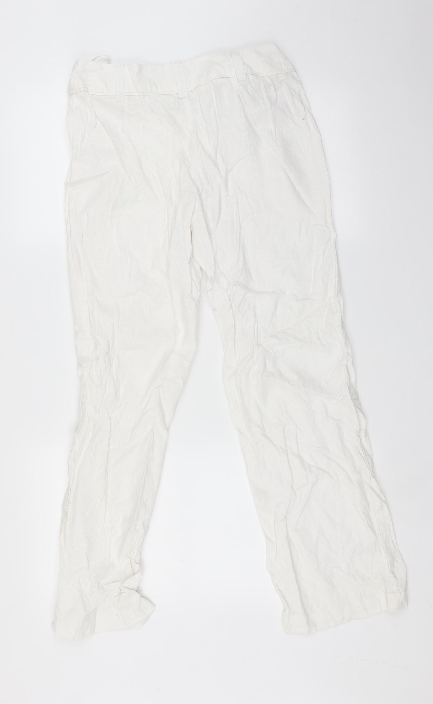 Marks and Spencer Womens White   Trousers  Size 10 L28 in