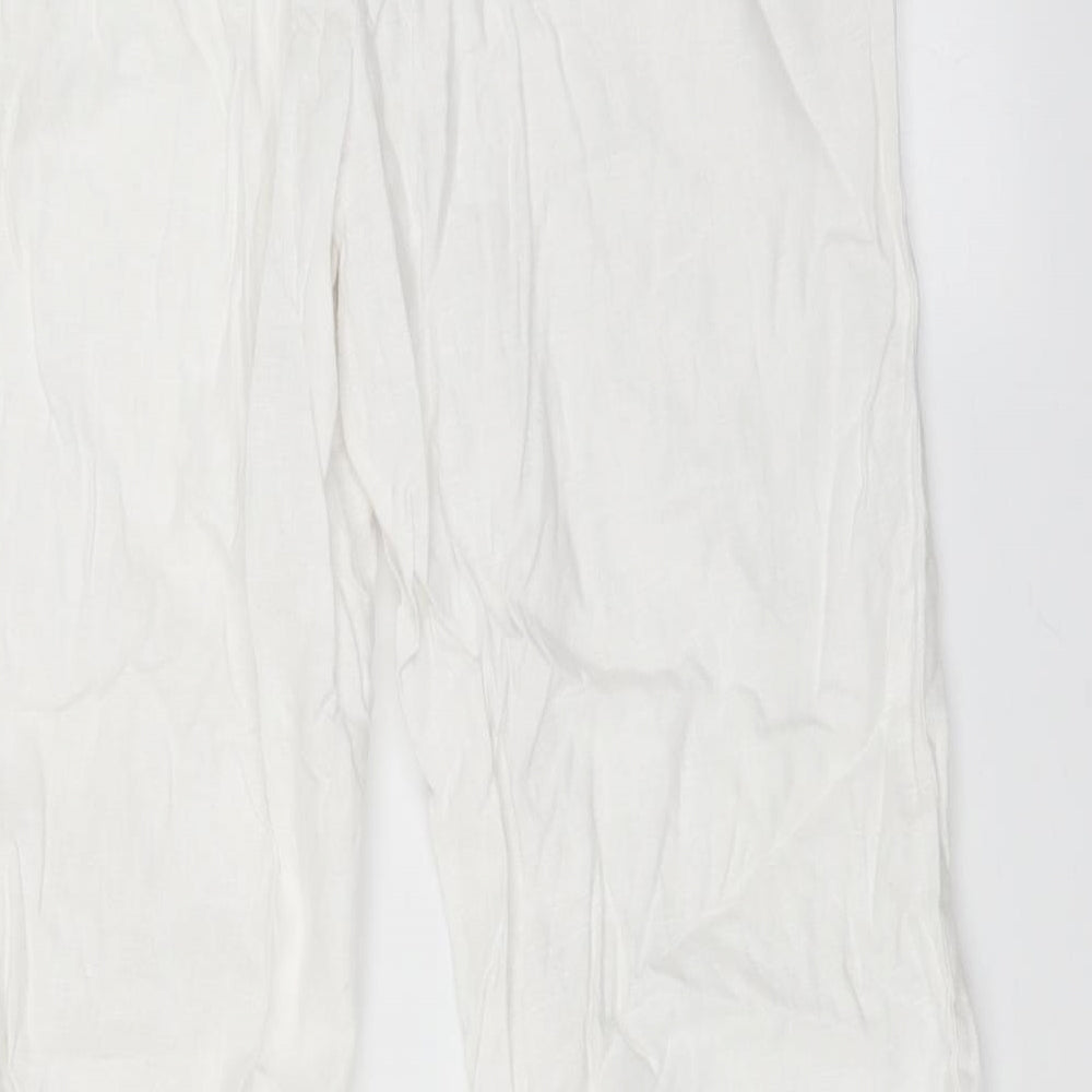 Marks and Spencer Womens White   Trousers  Size 10 L28 in
