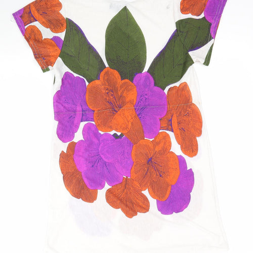 Dalls Womens Multicoloured Floral  Basic T-Shirt Size 8  - Long T-shirt/Dress