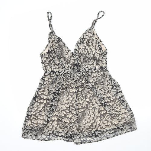 VILA Womens Beige Animal Print  Camisole Blouse Size XL  - Feather pattern