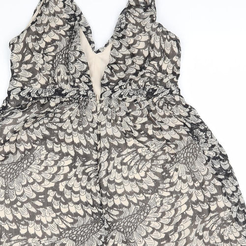 VILA Womens Beige Animal Print  Camisole Blouse Size XL  - Feather pattern