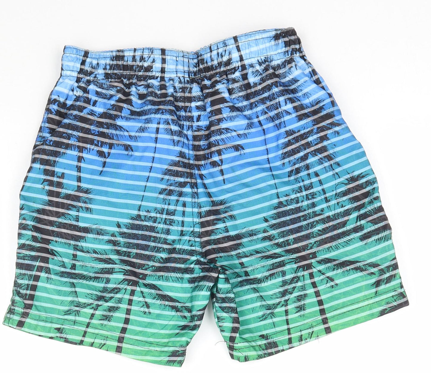 F&F Boys Multicoloured Striped  Dungaree Shorts Shorts Size 8-9 Years - Swimming