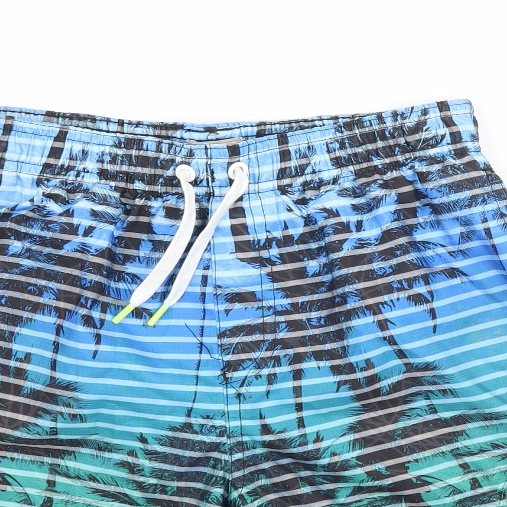 F&F Boys Multicoloured Striped  Dungaree Shorts Shorts Size 8-9 Years - Swimming