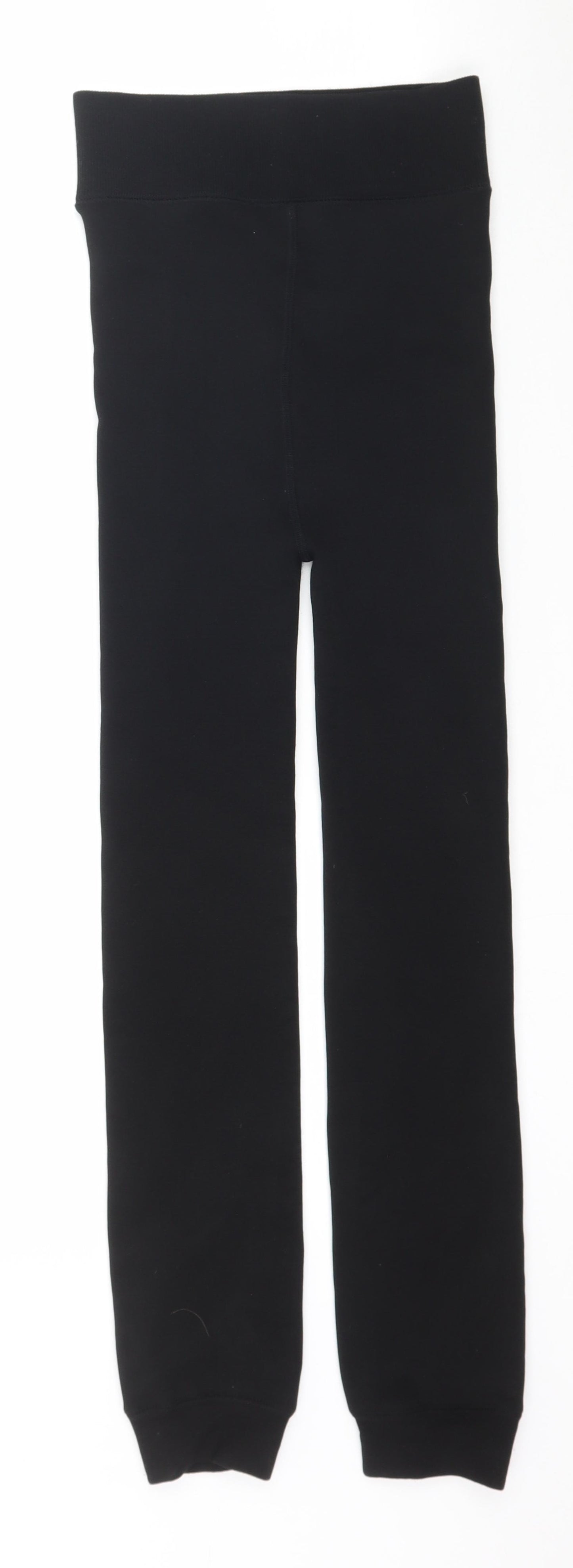 Preworn Womens Black  Fleece Cropped Leggings Size XS L24 in - Fleece lined