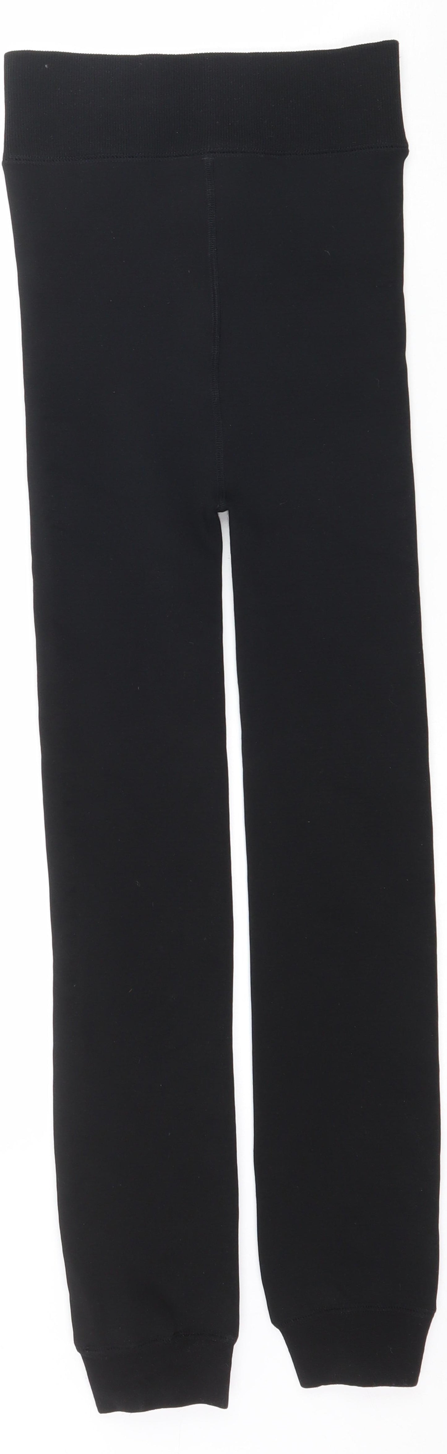 Preworn Womens Black  Fleece Cropped Leggings Size XS L24 in - Fleece lined
