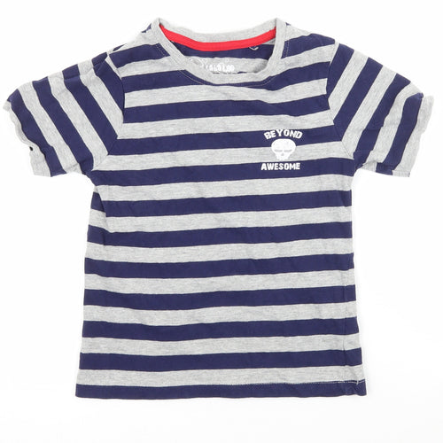 Hullabaloo Boys Multicoloured Striped  Basic T-Shirt Size 7-8 Years