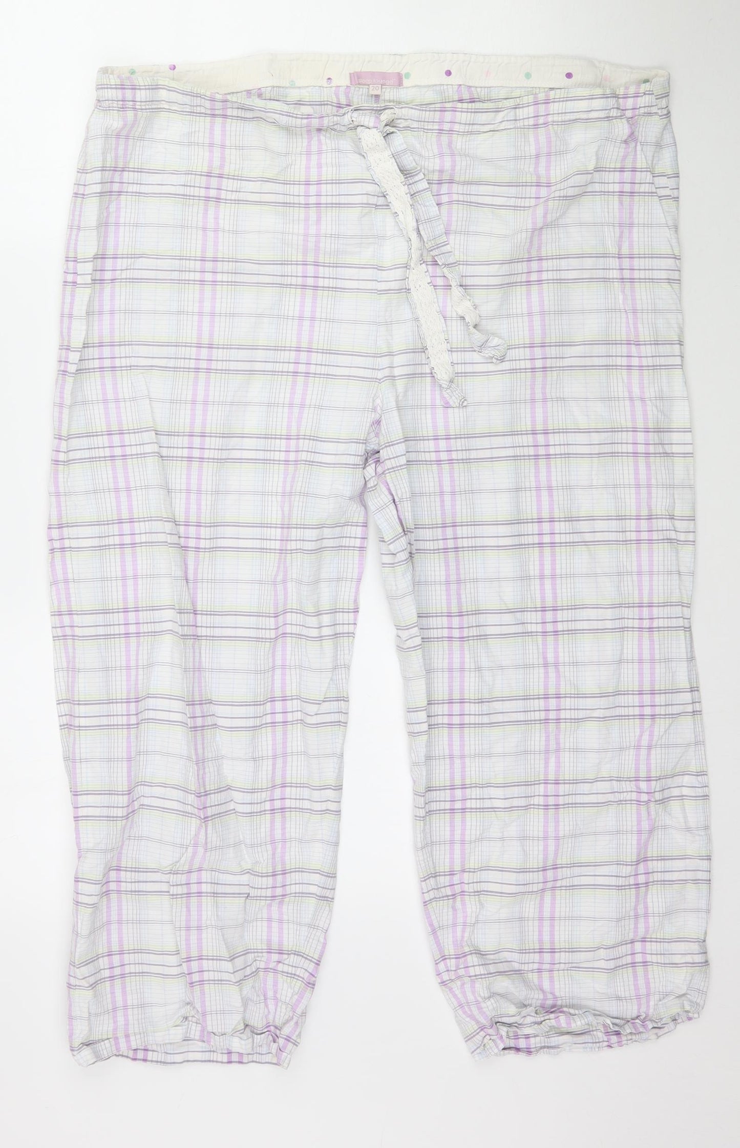 BHS Womens Multicoloured Plaid   Pyjama Pants Size 20  - Cropped