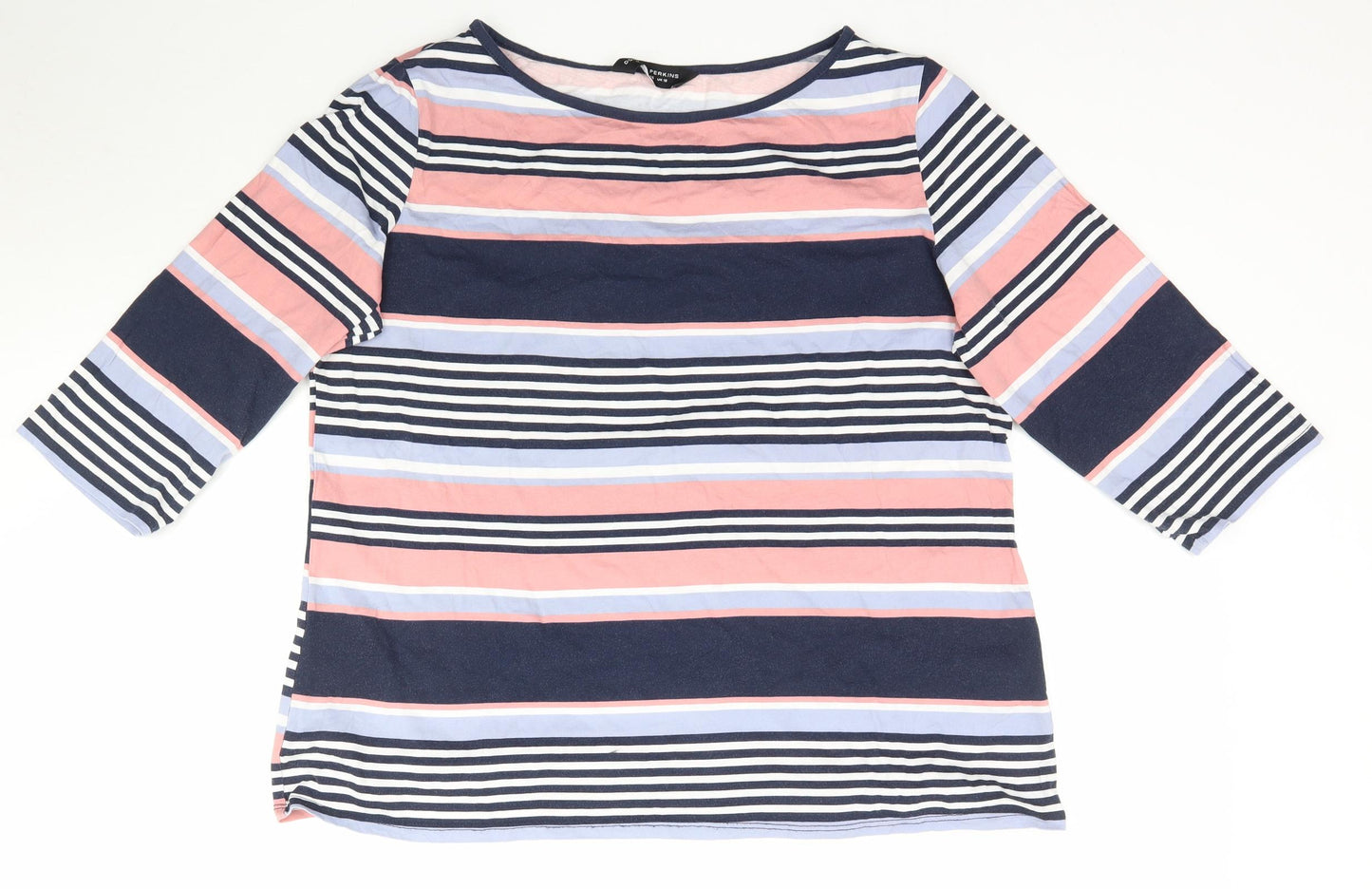 Dorothy Perkins Womens Multicoloured Striped  Basic T-Shirt Size 18