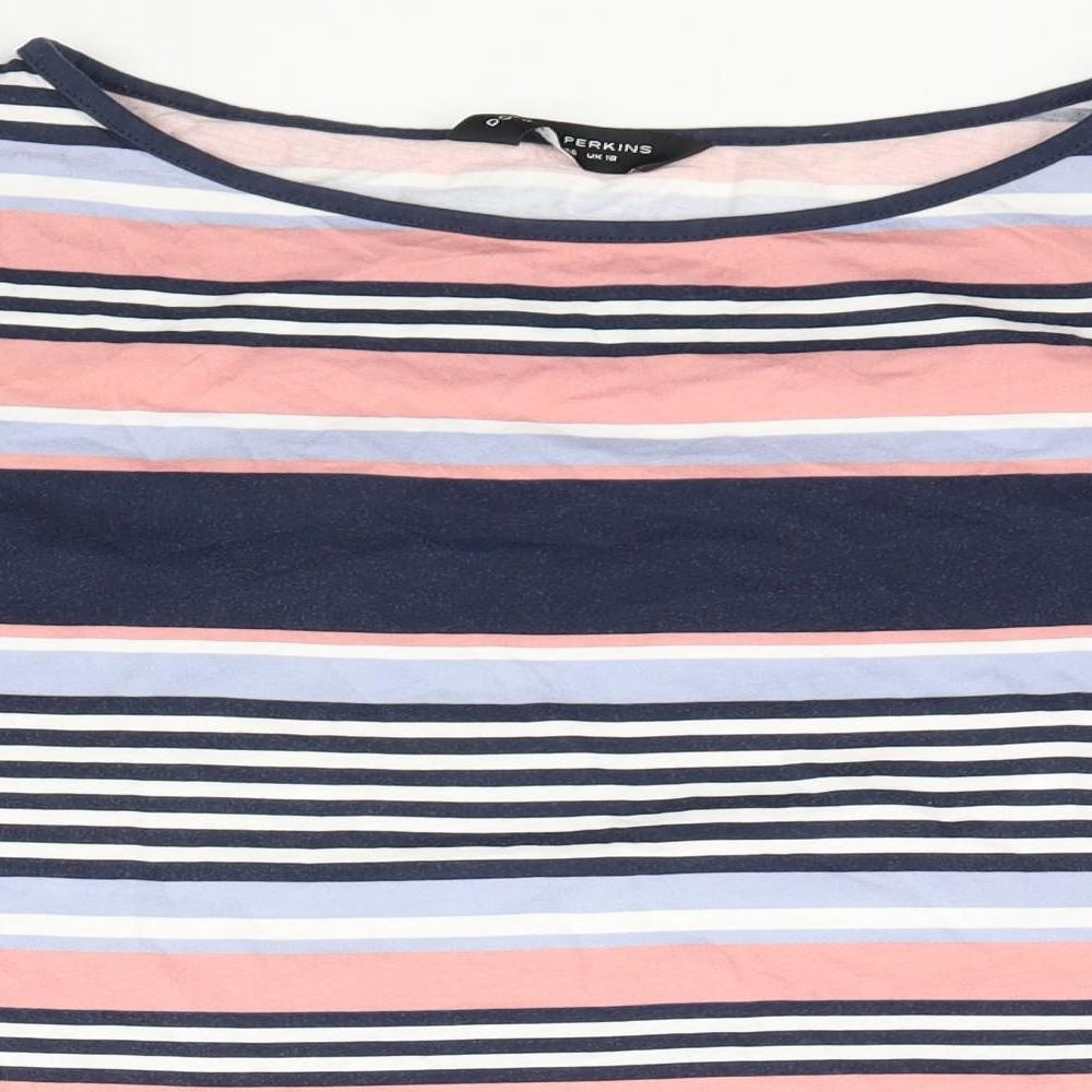 Dorothy Perkins Womens Multicoloured Striped  Basic T-Shirt Size 18
