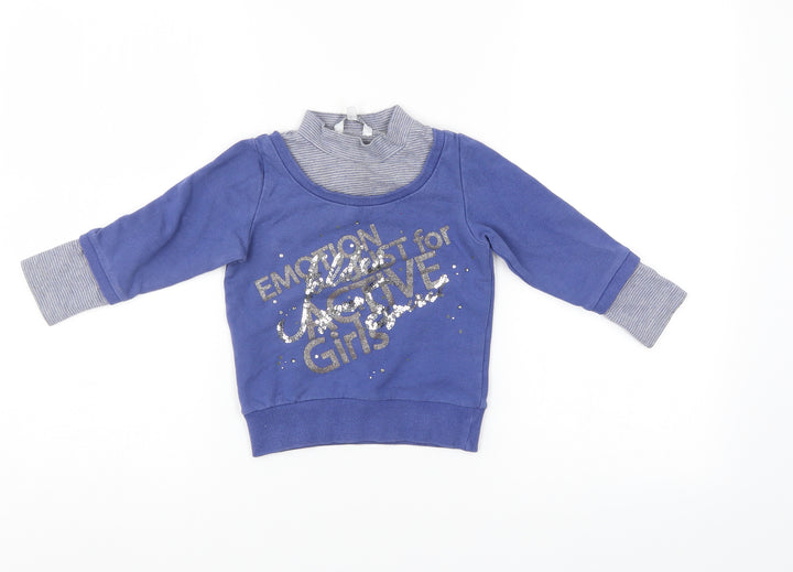 dodipetto Girls Blue Pullover Sweatshirt Size 3-4 Years