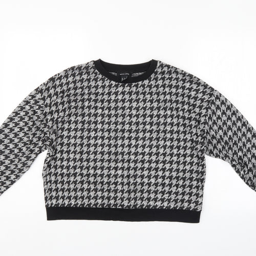 New Look Womens Grey Houndstooth  Pullover Jumper Size M