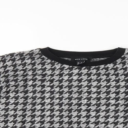 New Look Womens Grey Houndstooth  Pullover Jumper Size M