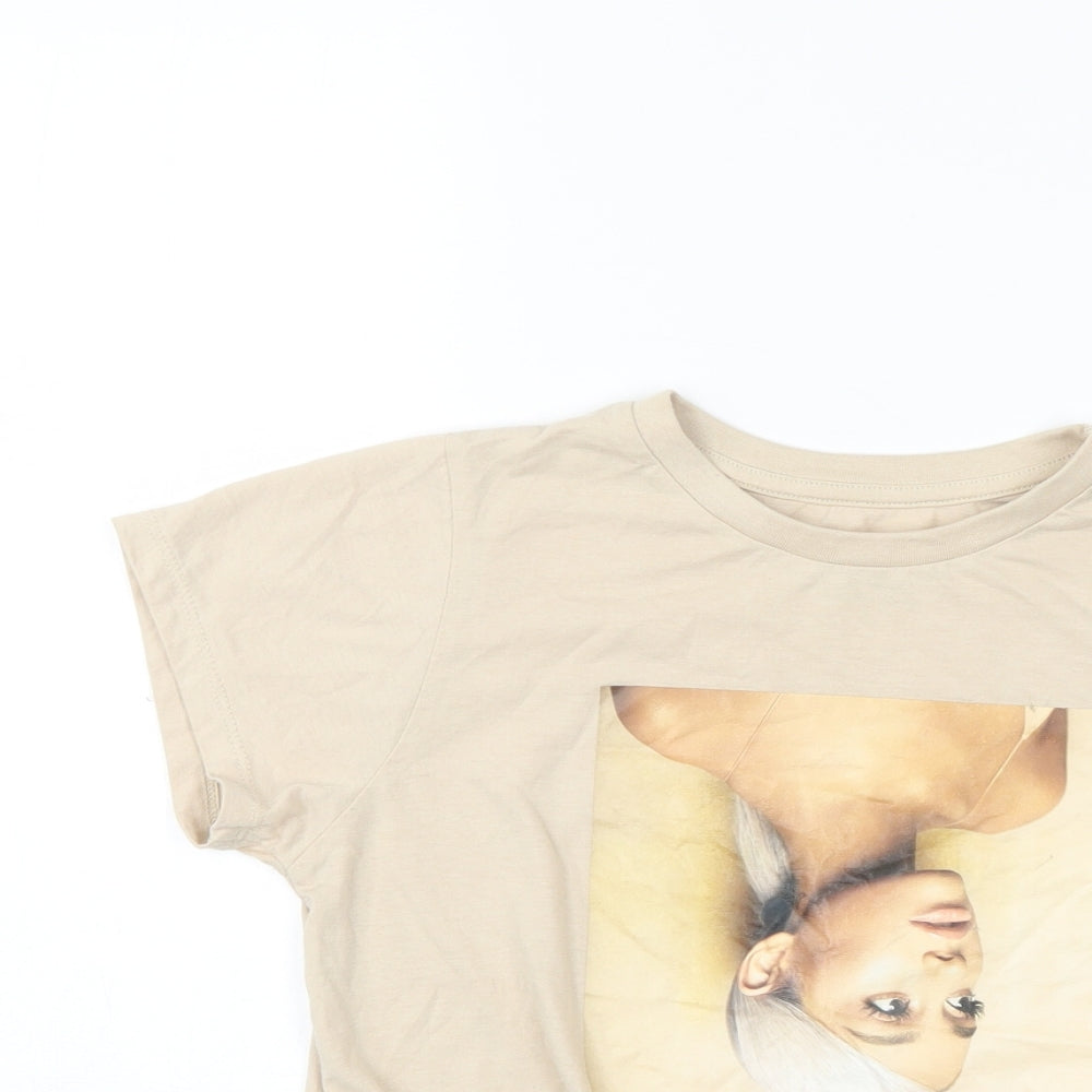 Ariana Grande Girls Beige   Basic T-Shirt Size 11-12 Years