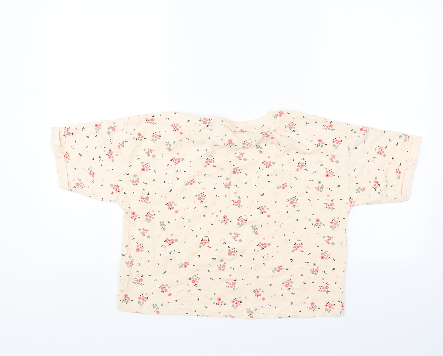 George Girls Ivory Floral  Basic T-Shirt Size 12-13 Years