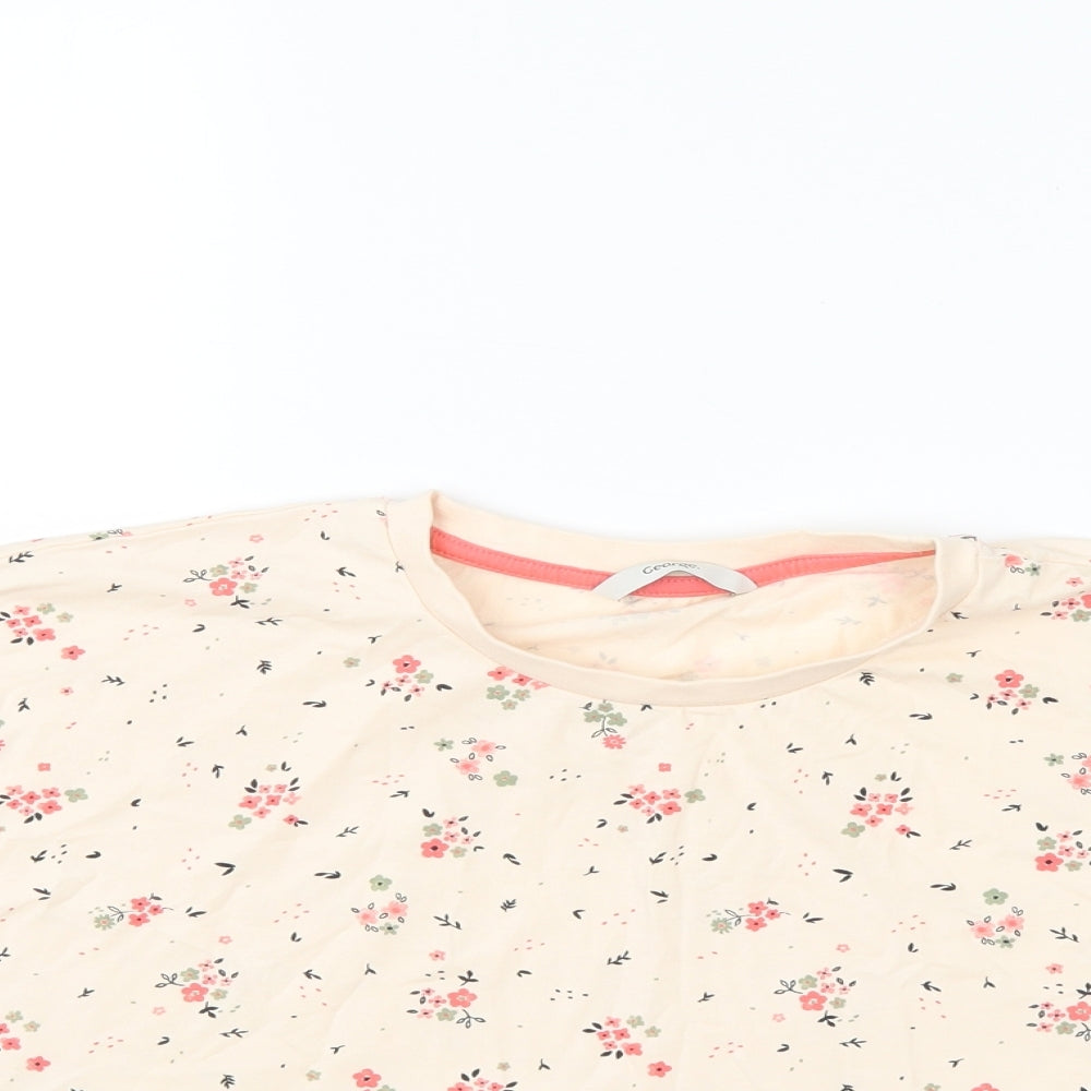 George Girls Ivory Floral  Basic T-Shirt Size 12-13 Years