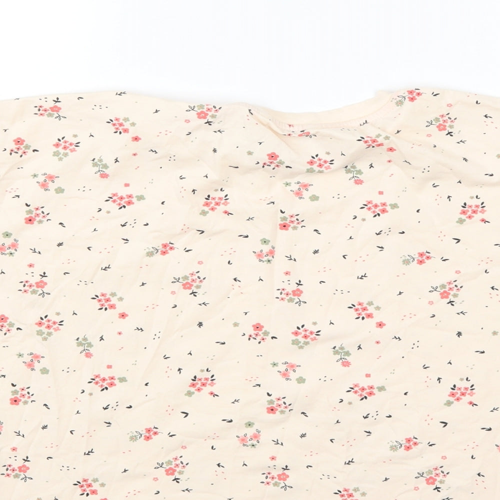 George Girls Ivory Floral  Basic T-Shirt Size 12-13 Years