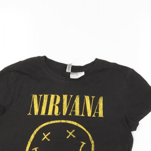 Nirvana Womens Black   Basic T-Shirt Size M