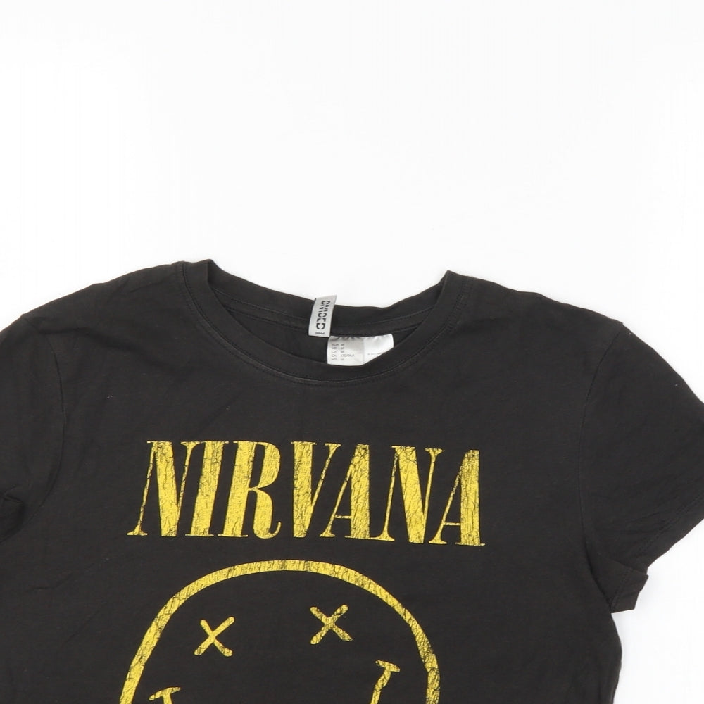 Nirvana Womens Black   Basic T-Shirt Size M