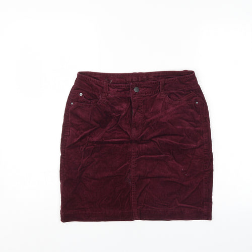Indego Womens Purple  Corduroy A-Line Skirt Size 8