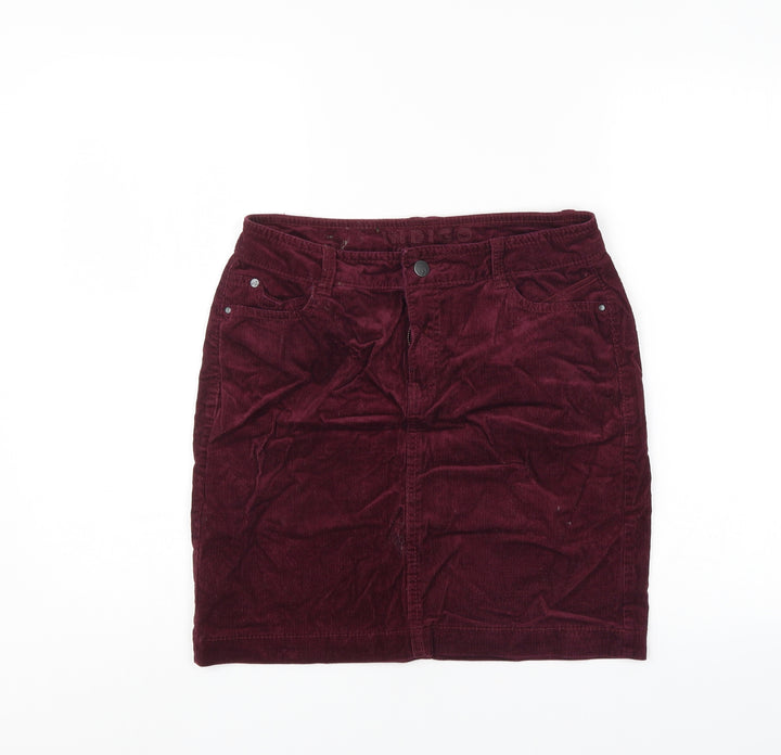 Indego Womens Purple  Corduroy A-Line Skirt Size 8