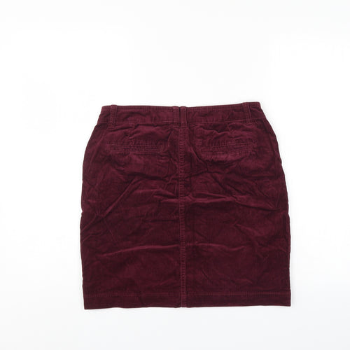Indego Womens Purple  Corduroy A-Line Skirt Size 8