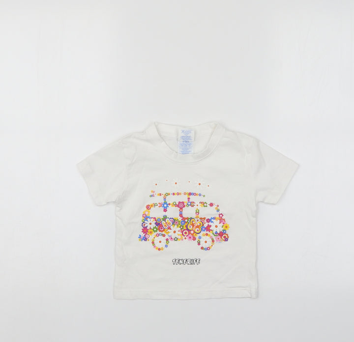 JHK Girls White   Basic T-Shirt Size 18-24 Months
