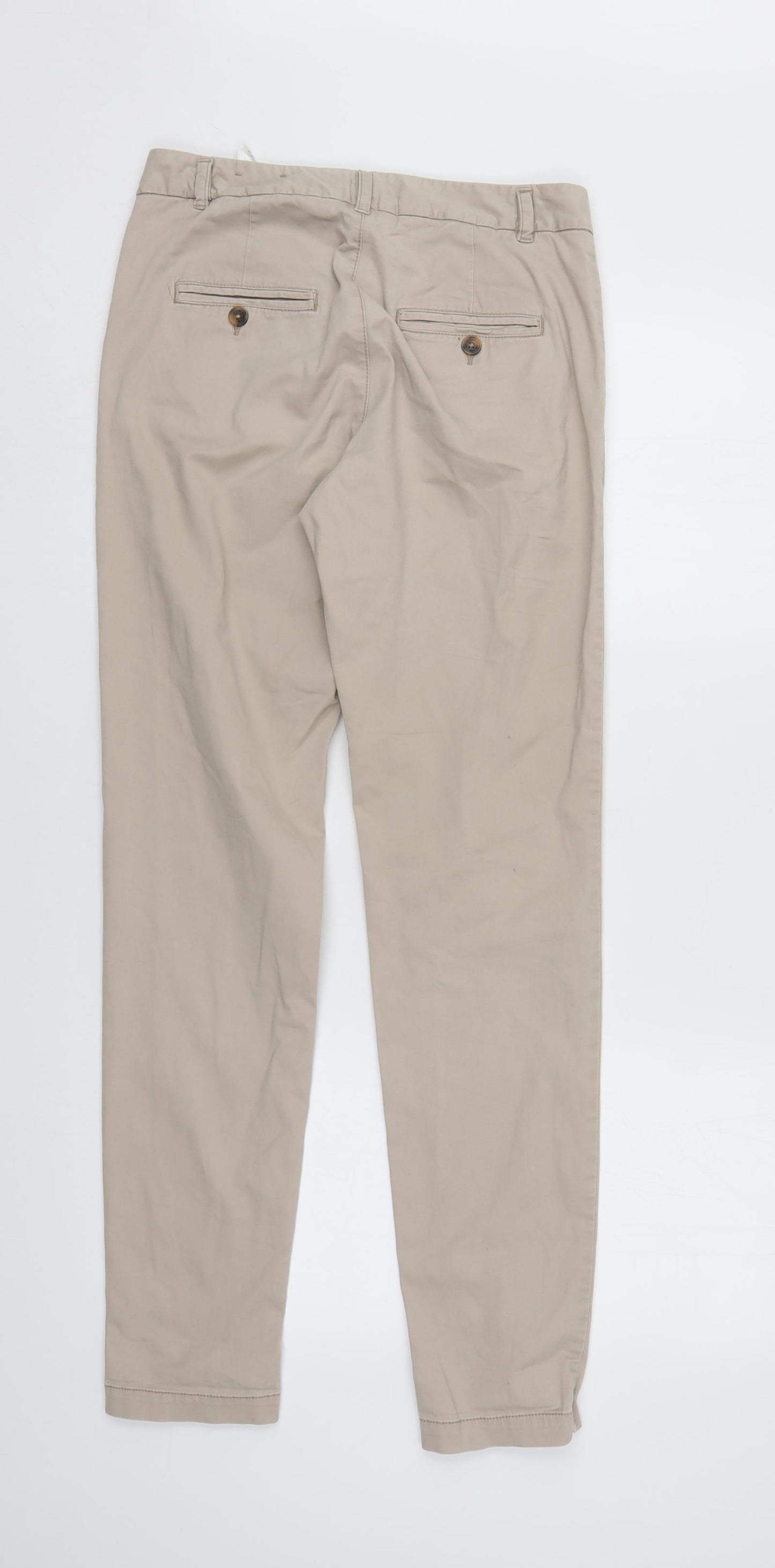 LOGG Womens Ivory   Chino Trousers Size 6 L31 in