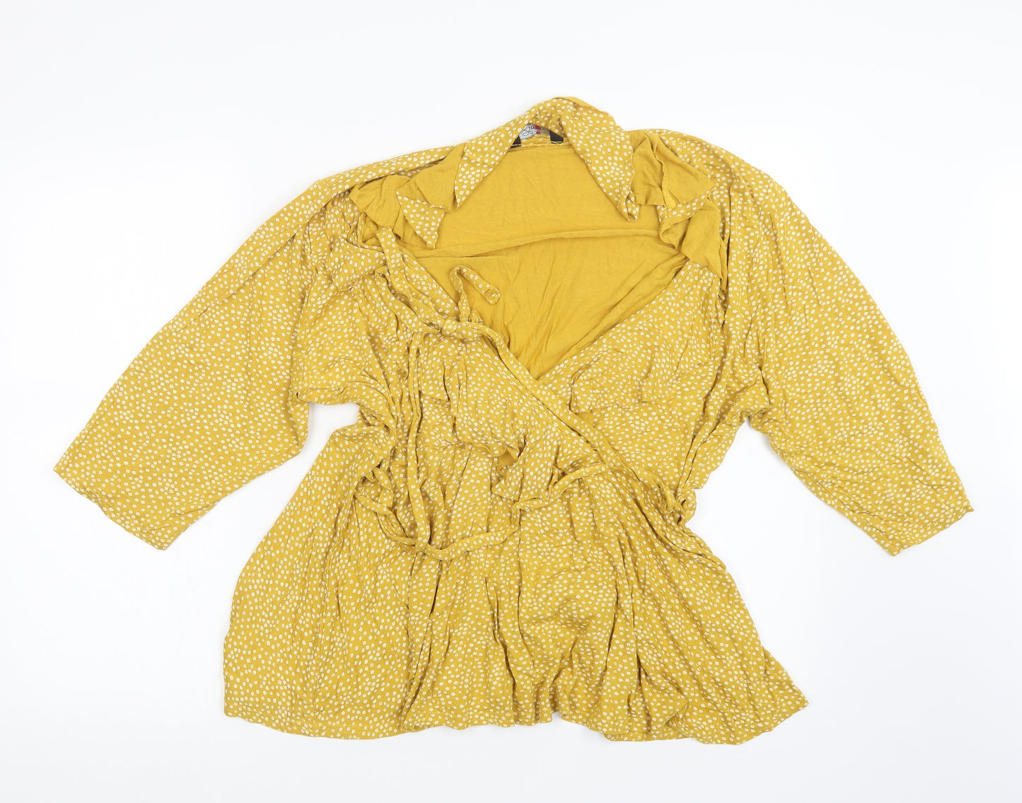 Yours Womens Yellow Floral  Basic Blouse Size 24