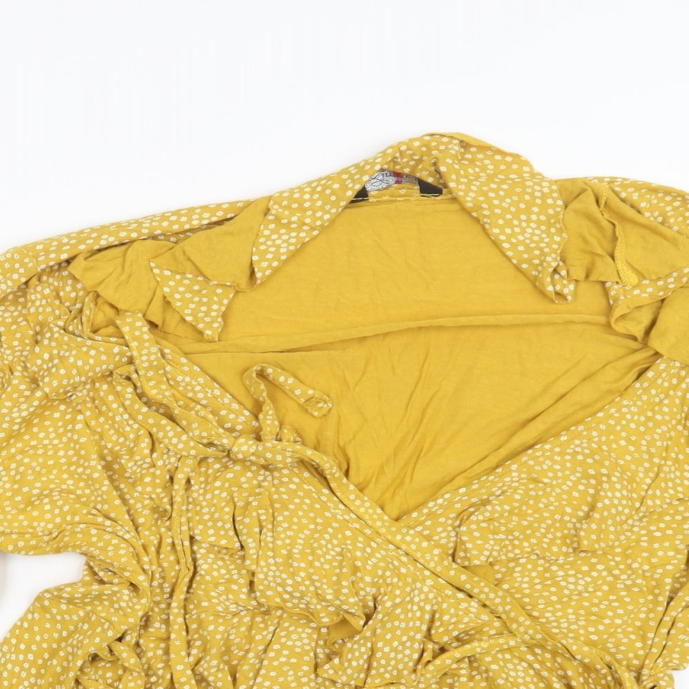 Yours Womens Yellow Floral  Basic Blouse Size 24