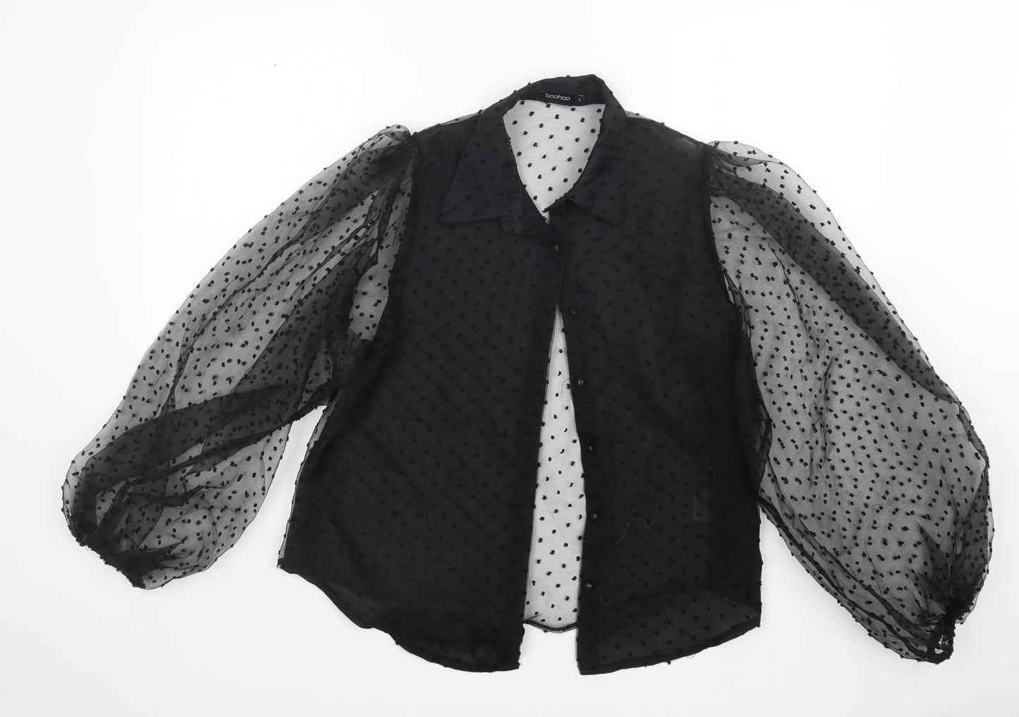 Boohoo Womens Black   Basic Blouse Size L