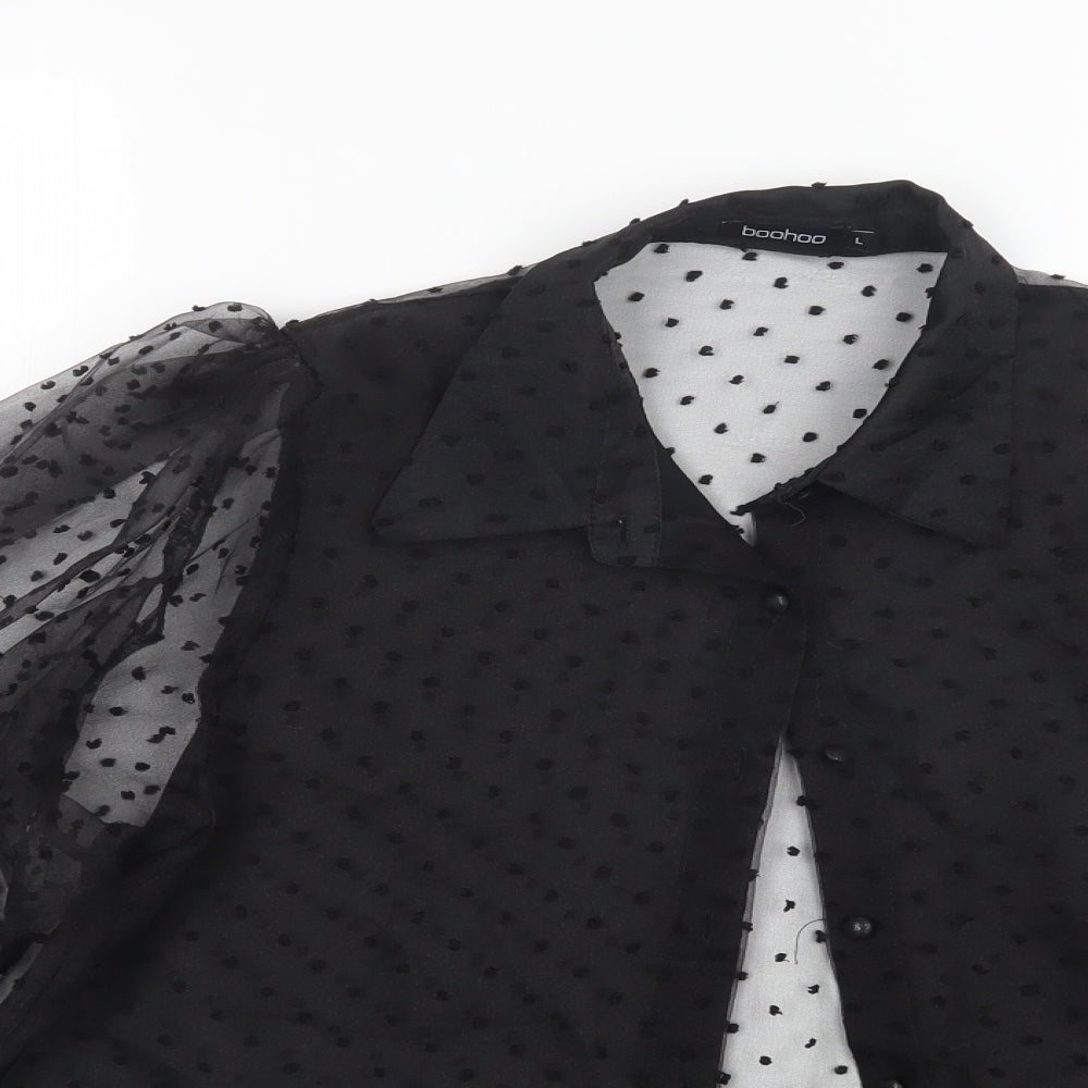 Boohoo Womens Black   Basic Blouse Size L