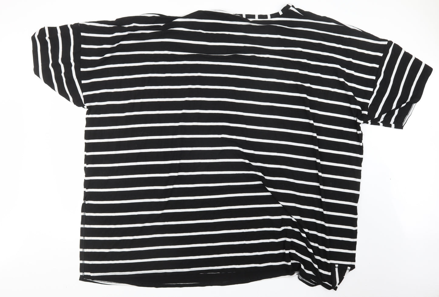 Yours Womens Black Striped  Basic T-Shirt Size 38