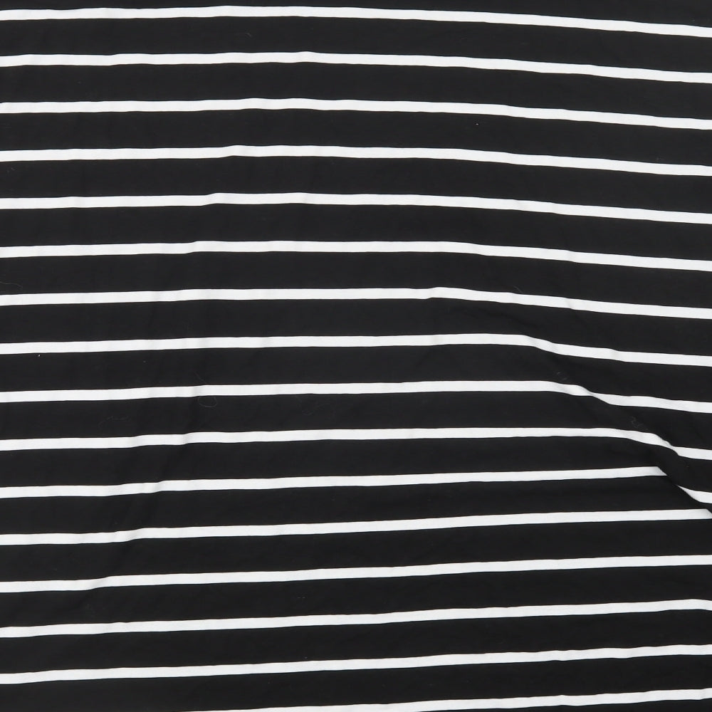 Yours Womens Black Striped  Basic T-Shirt Size 38