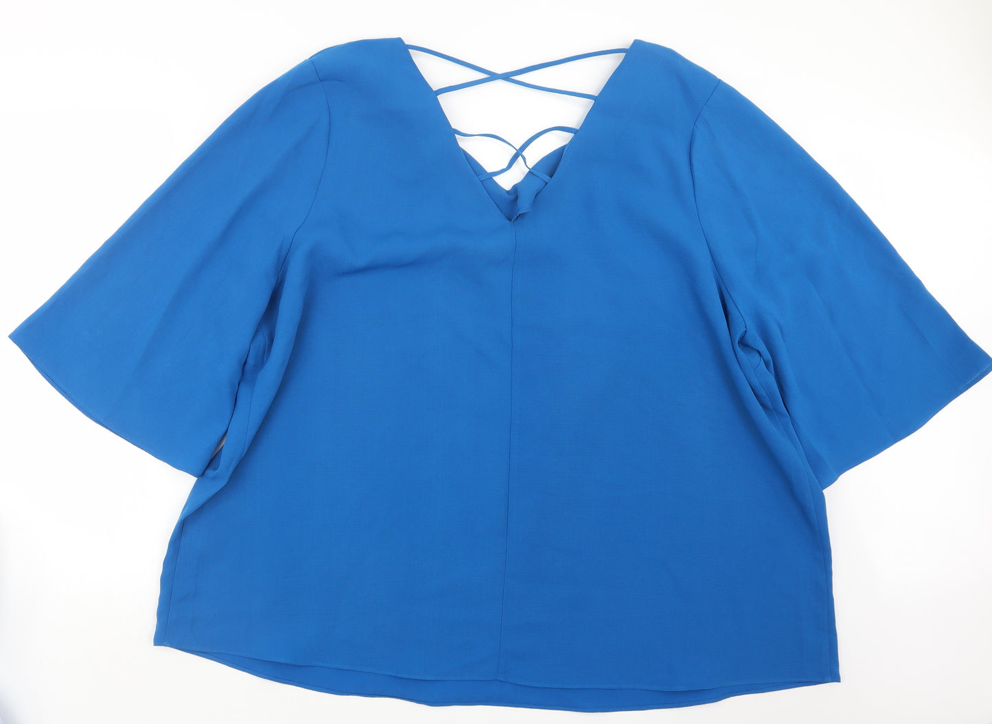 Papaya Womens Blue   Basic Blouse Size 28  - Curve