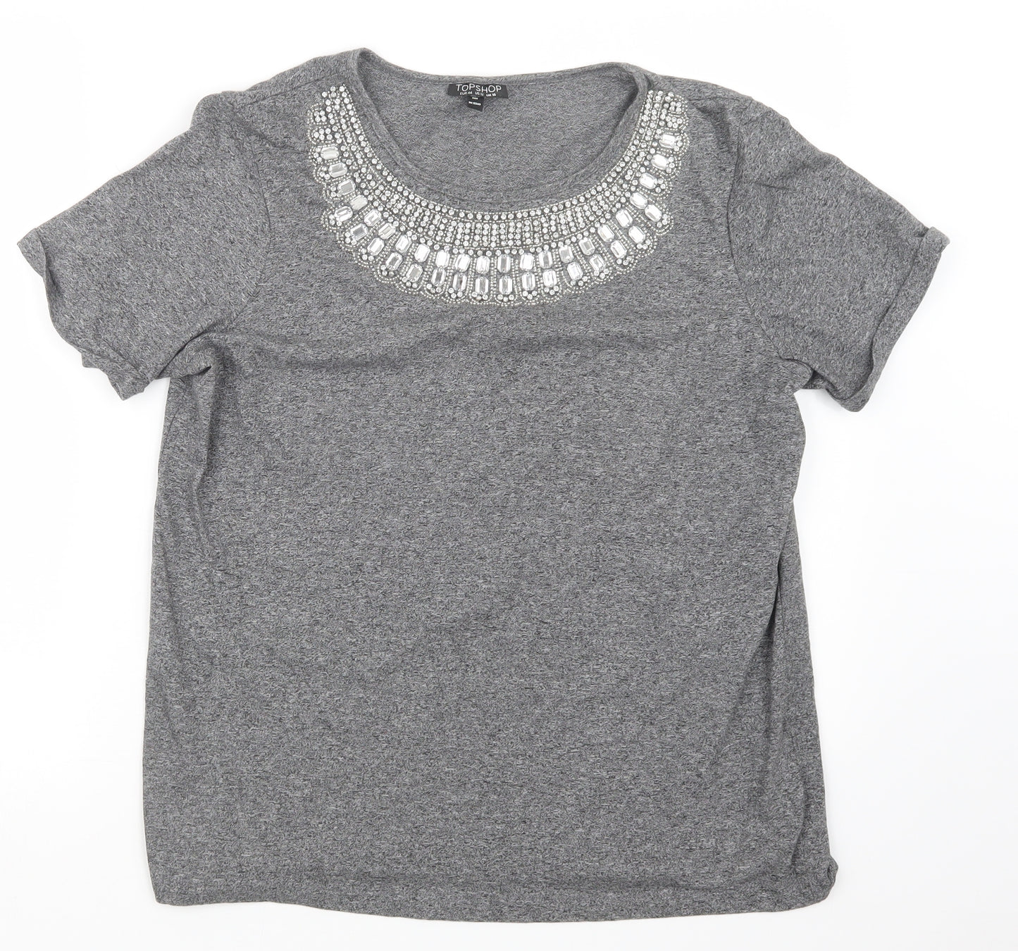 Topshop Womens Grey   Basic T-Shirt Size 16