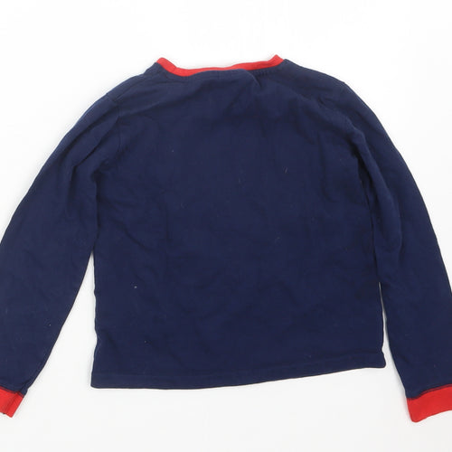 Preworn Girls Blue Geometric  Top Pyjama Top Size 3-4 Years  - Christmas