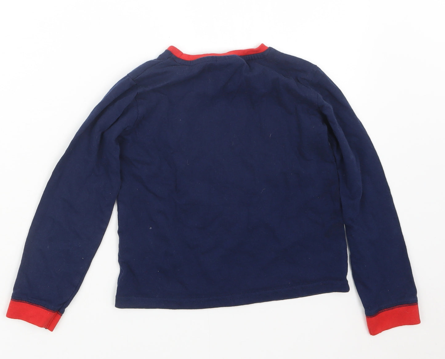 Preworn Girls Blue Geometric  Top Pyjama Top Size 3-4 Years  - Christmas