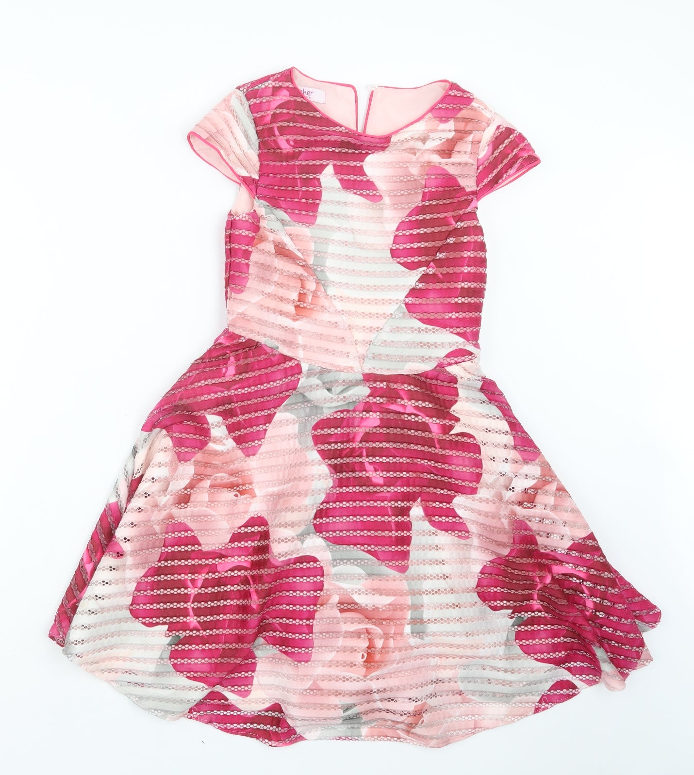 Ted Baker Girls Red Geometric  A-Line  Size 10 Years