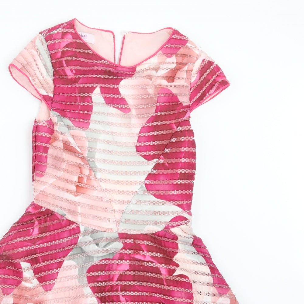 Ted Baker Girls Red Geometric  A-Line  Size 10 Years